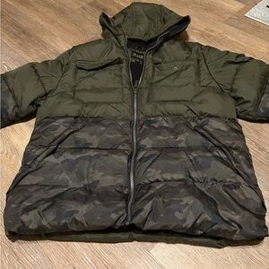 Kids' Olive Camo Puffer Jacket